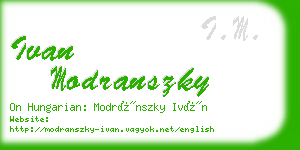 ivan modranszky business card